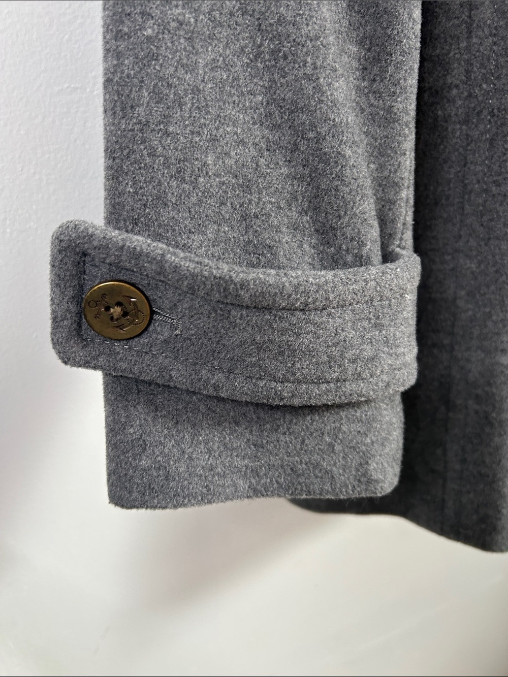 Lands' End Gray Double-Breasted Wool-Blend Peacoat - Picture 4 of 12